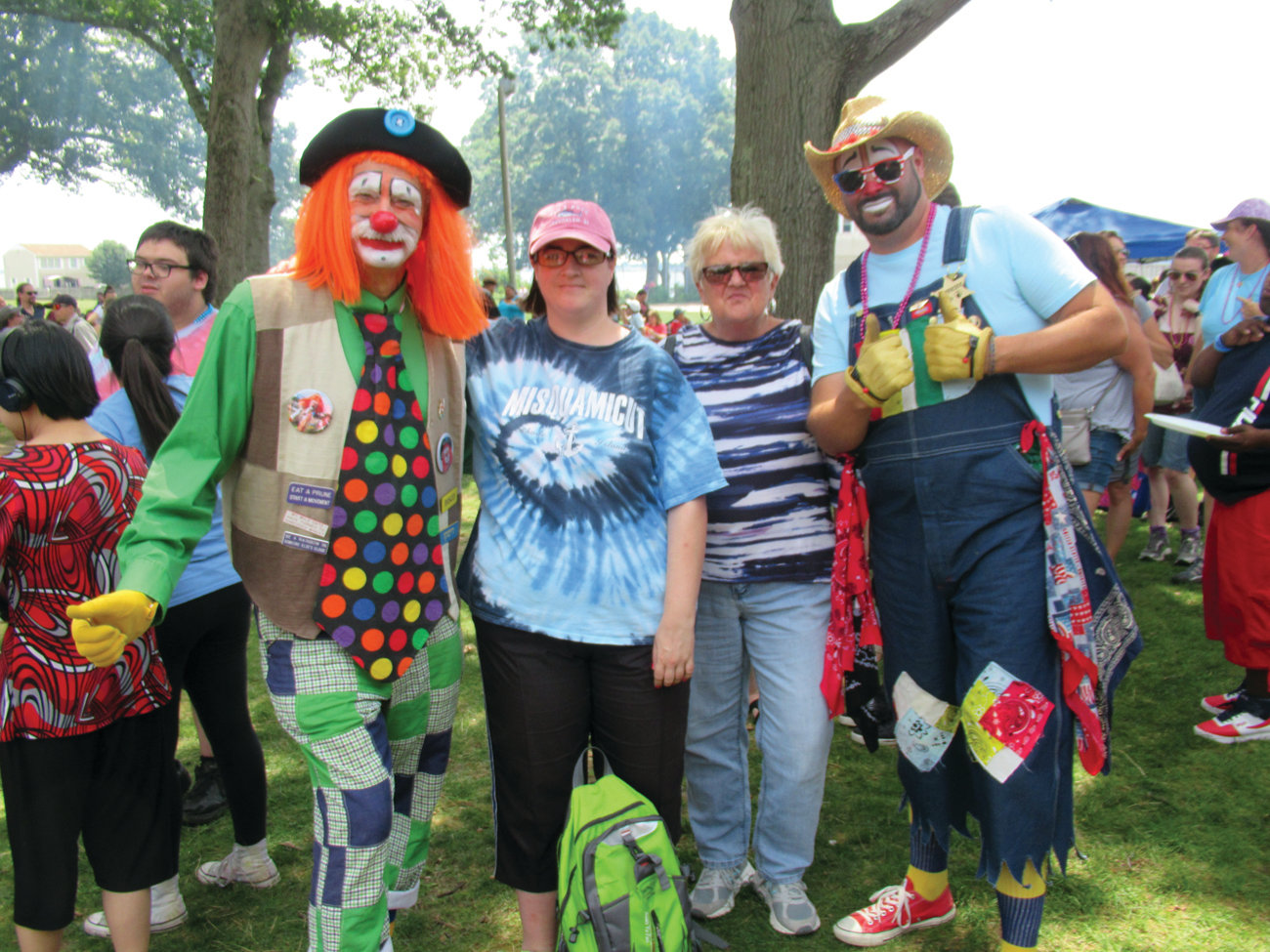 CLASSIC CLOWNS: In keeping with tradition, the Palestine Temple Shrine Clowns helps make the annual 365 Outing another super success for the state’s Special Needs Citizens.